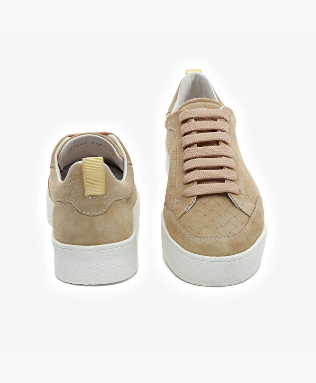 Kadın Bej Hakiki Deri Sneaker Ayakkabı - 7