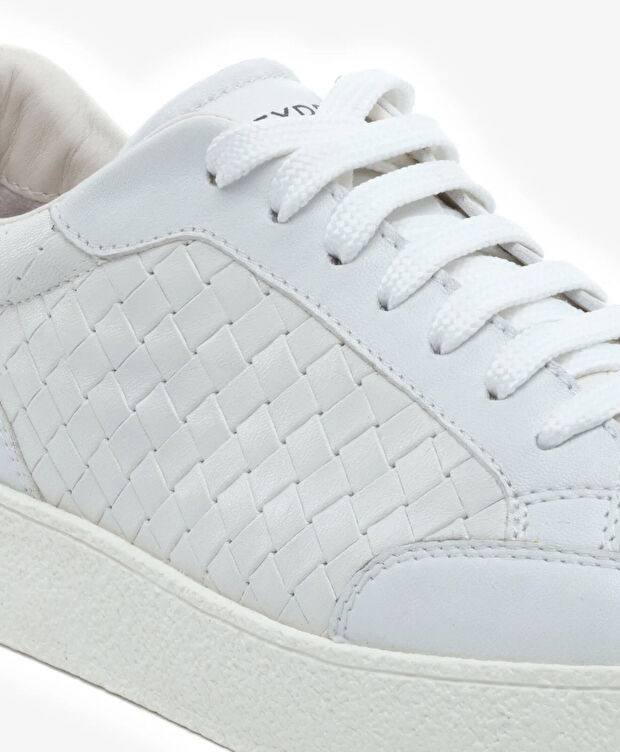 Kadın Beyaz Hakiki Deri Sneaker Ayakkabı - 5