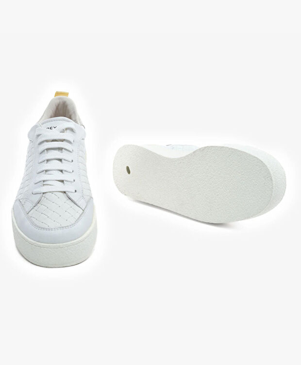Kadın Beyaz Hakiki Deri Sneaker Ayakkabı - 6