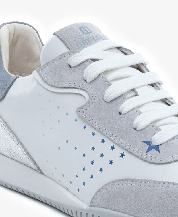 Kadın Buz Gri Hakiki Deri Spor Ayakkabı - 5