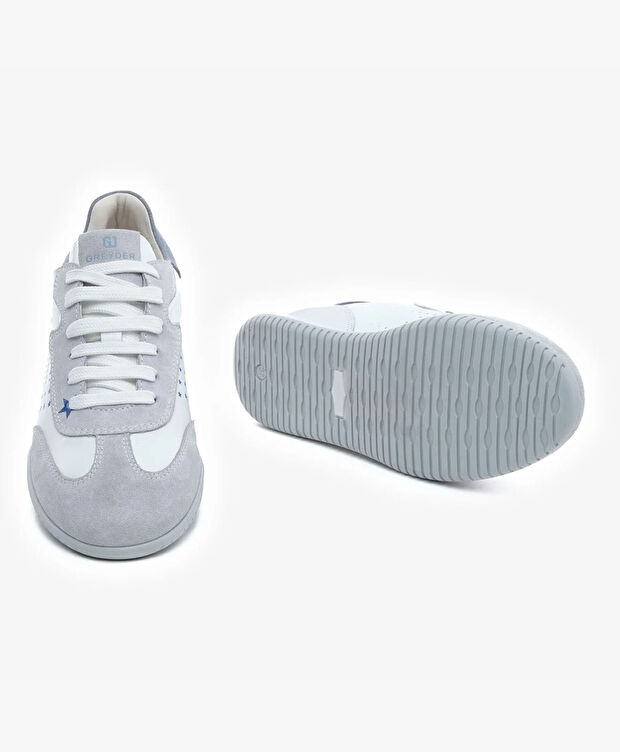 Kadın Buz Gri Hakiki Deri Spor Ayakkabı - 6