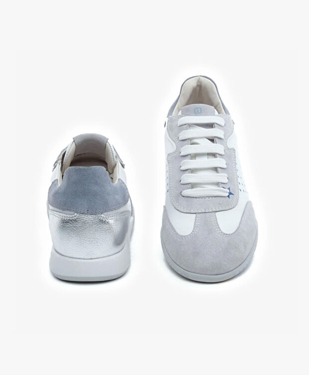 Kadın Buz Gri Hakiki Deri Spor Ayakkabı - 7