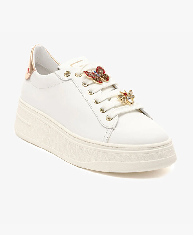 Kadın Beyaz Altın Hakiki Deri Spor Ayakkabı - 2