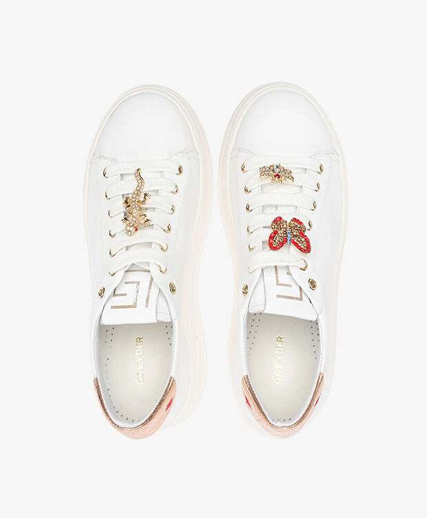 Kadın Beyaz Altın Hakiki Deri Spor Ayakkabı - 5