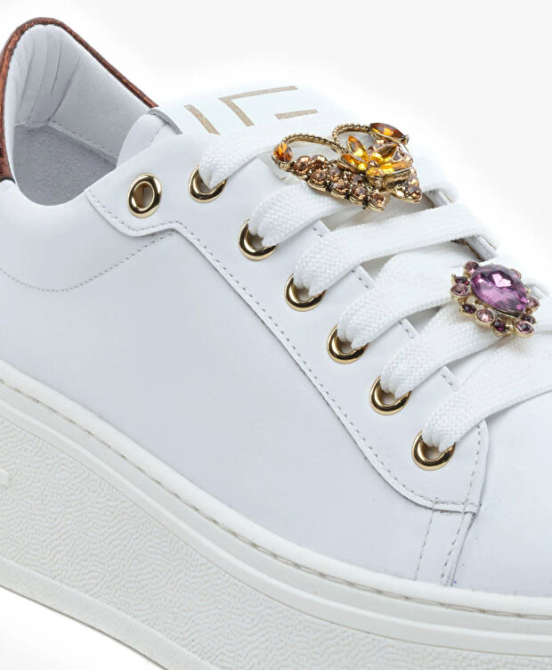 Kadın Beyaz Bakır Hakiki Deri Spor Ayakkabı - 5