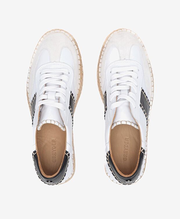 Kadın Bej Süet Beyaz Hakiki Deri Sneaker Ayakkabı - 5