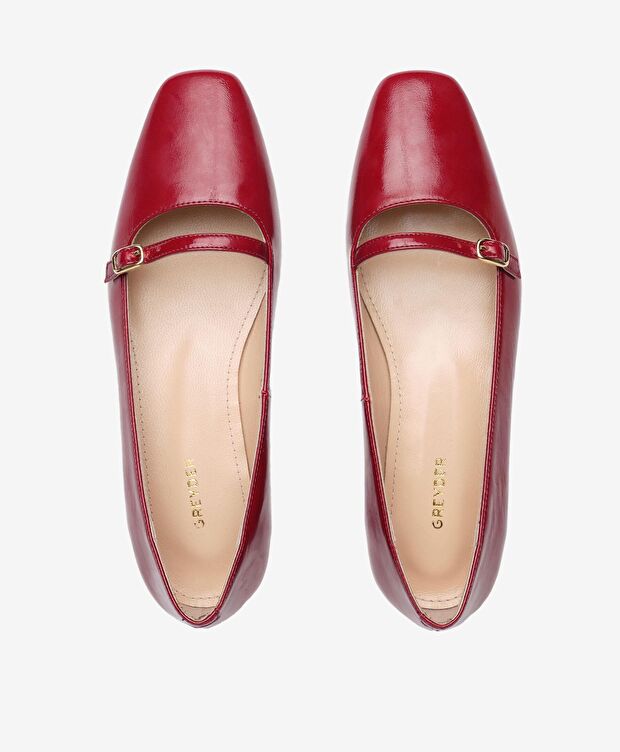 Kadın Bordo Kırışık Rugan Babet - 5