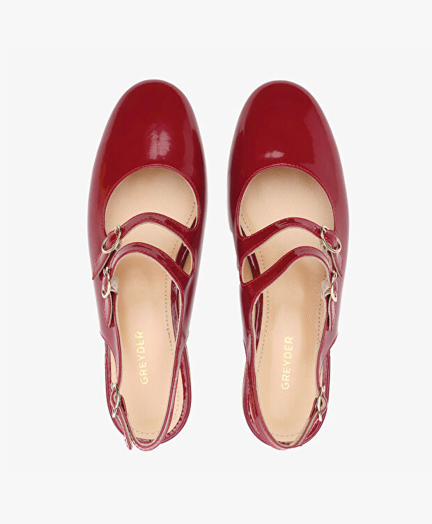 Kadın Bordo Rugan Hakiki Deri Babet - 5