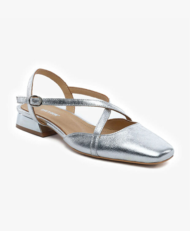 Kadın Gümüş Hakiki Deri Babet - 2