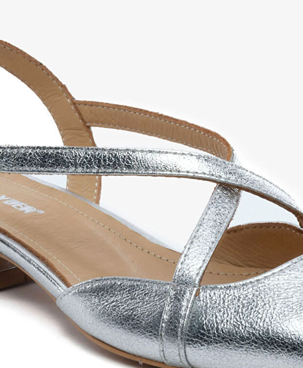 Kadın Gümüş Hakiki Deri Babet - 5