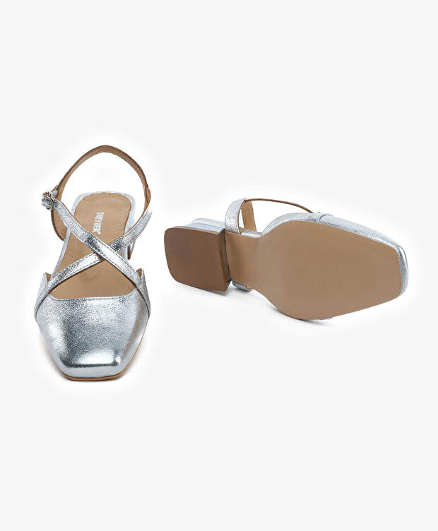 Kadın Gümüş Hakiki Deri Babet - 6