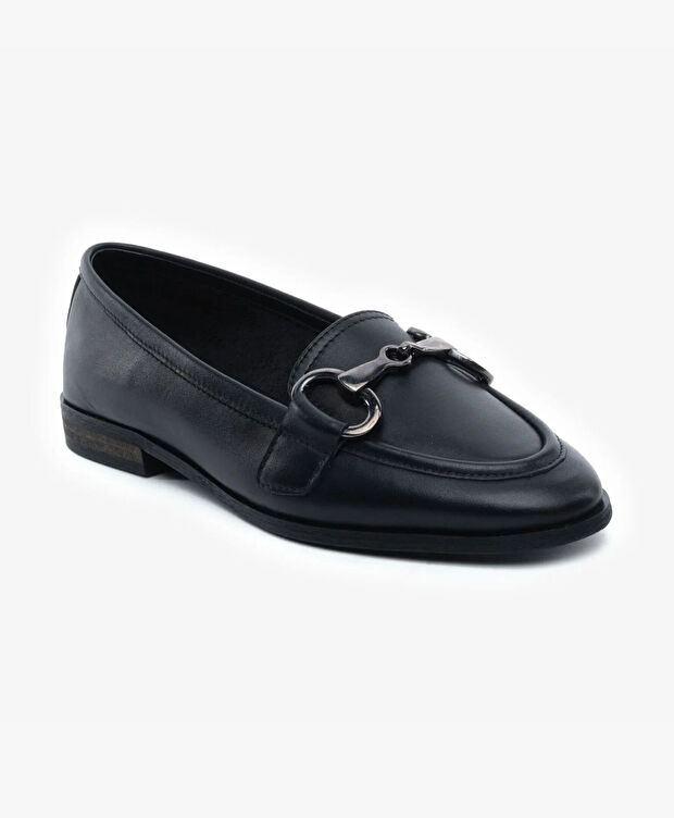 Kadın Siyah Hakiki Deri Casual Ayakkabı - 2