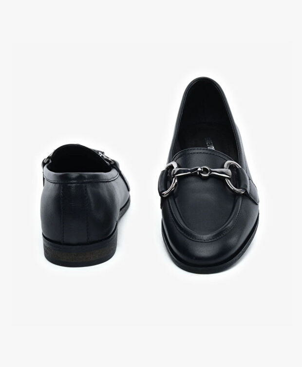 Kadın Siyah Hakiki Deri Casual Ayakkabı - 7