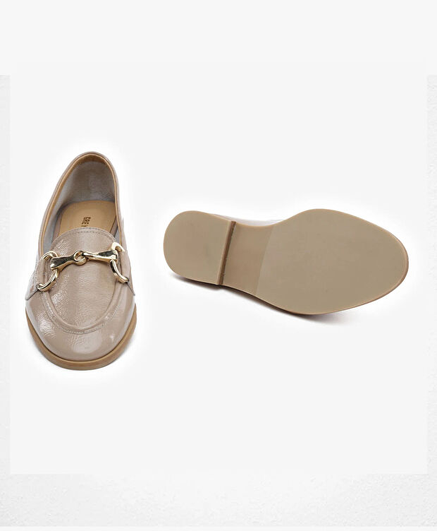 Kadın Vizon Kırışık Rugan Hakiki Deri Casual Ayakkabı - 6