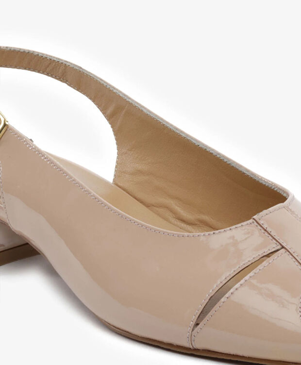 Kadın Pudra Kırışık Rugan Hakiki Deri Babet - 5