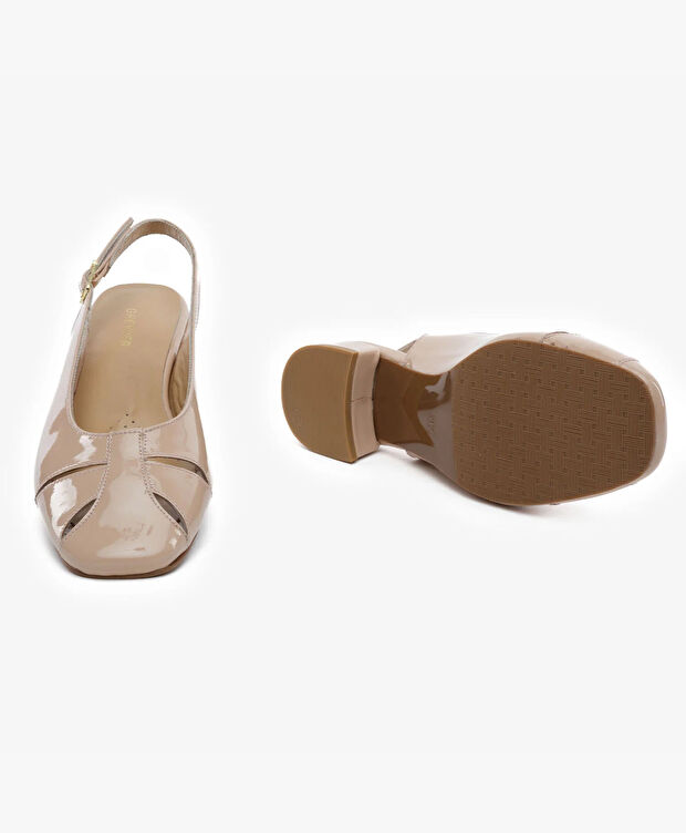 Kadın Pudra Kırışık Rugan Hakiki Deri Babet - 6