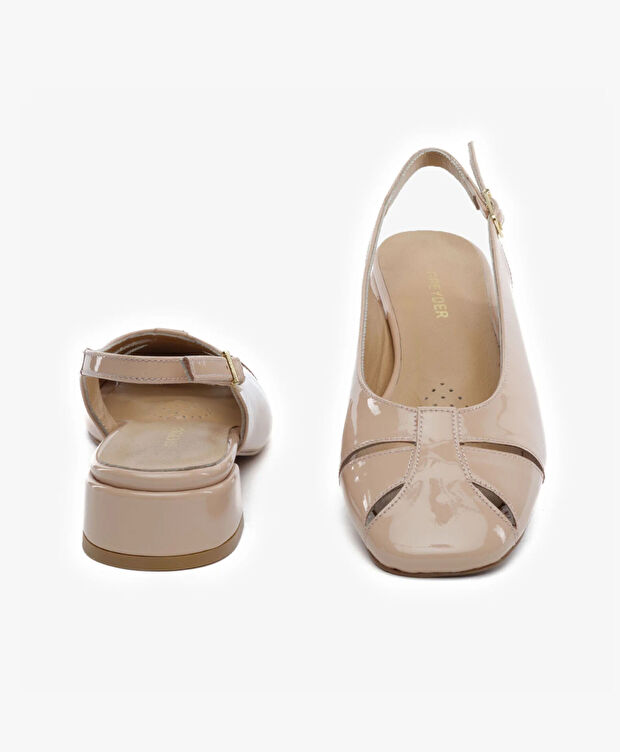 Kadın Pudra Kırışık Rugan Hakiki Deri Babet - 7