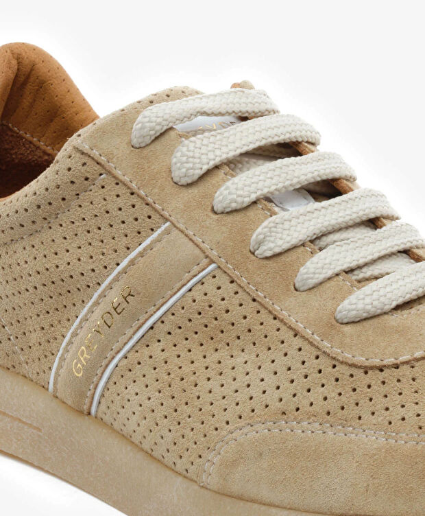 Kadın Bej Hakiki Deri Sneaker Ayakkabı - 5