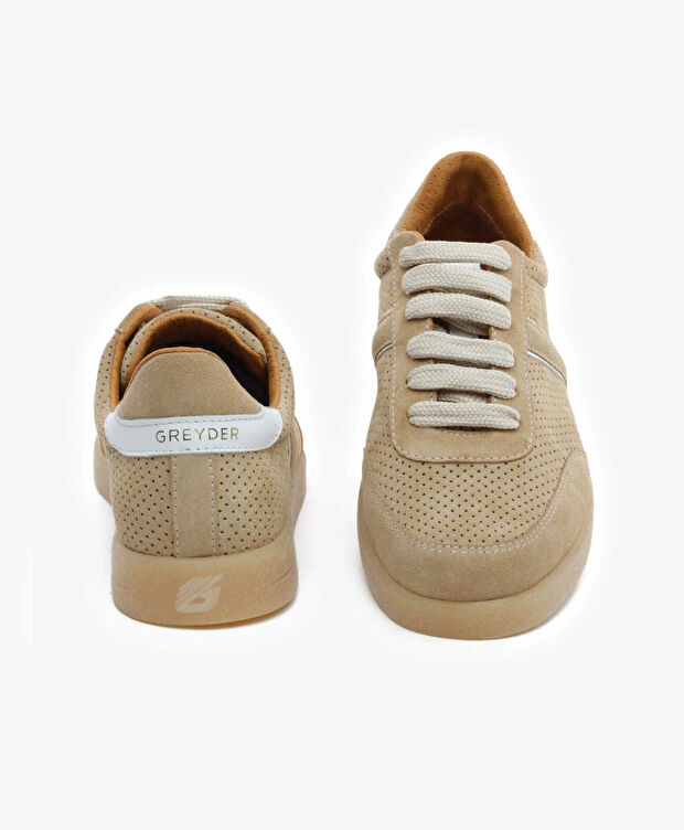 Kadın Bej Hakiki Deri Sneaker Ayakkabı - 7