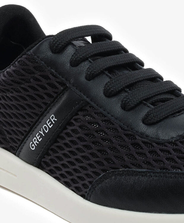 Kadın Siyah Hakiki Deri Sneaker Ayakkabı - 5