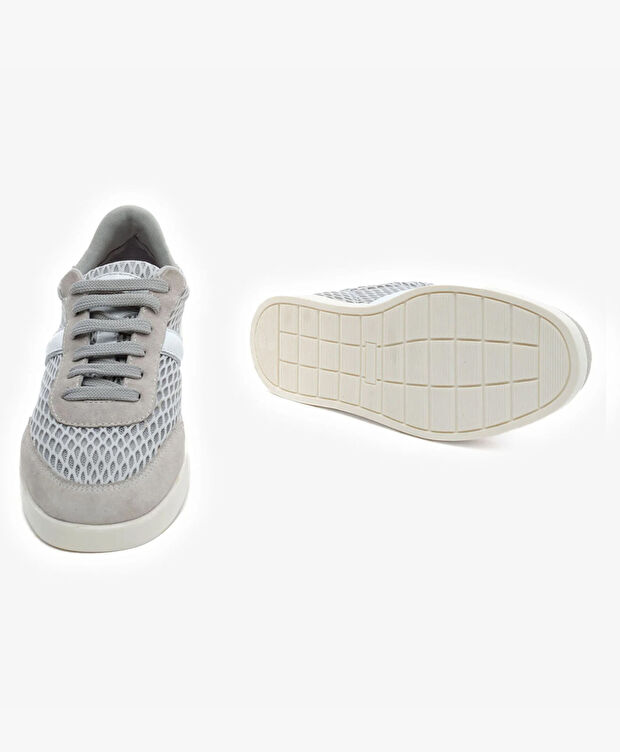 Kadın Gri Hakiki Deri Sneaker Ayakkabı - 6