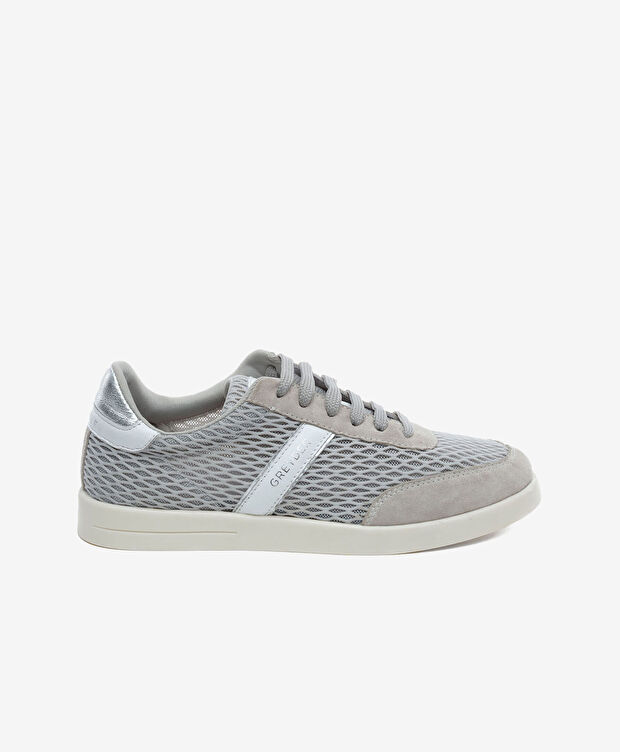 Kadın Gri Hakiki Deri Sneaker Ayakkabı - 1