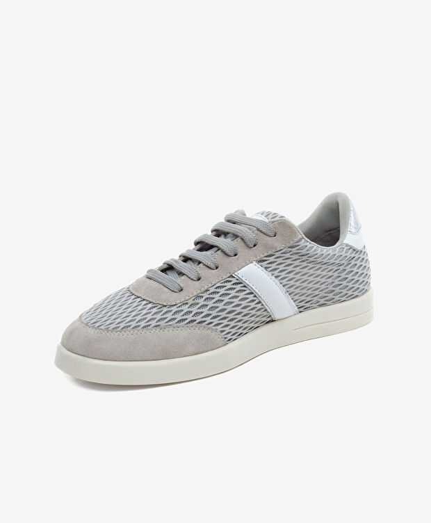 Kadın Gri Hakiki Deri Sneaker Ayakkabı - 3