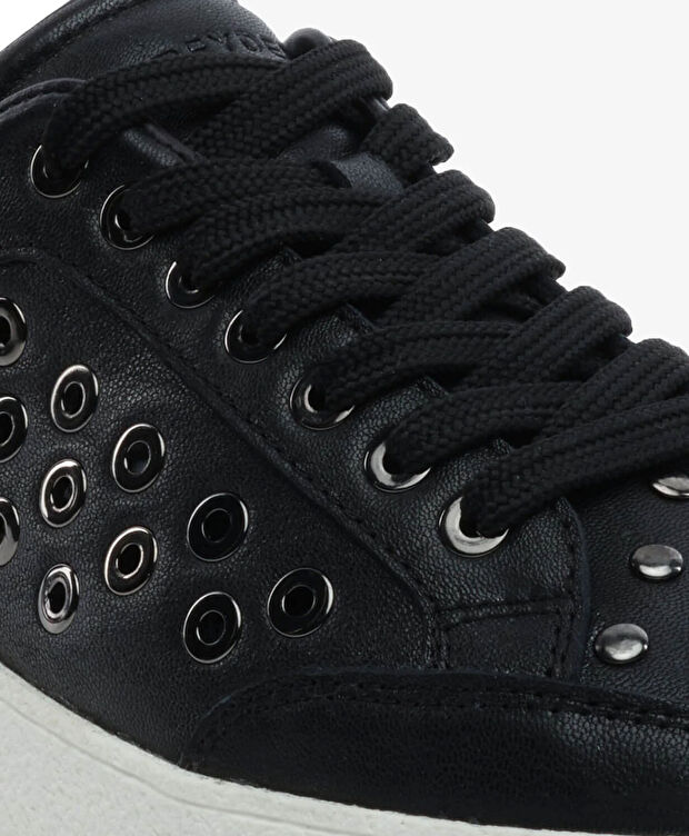 Kadın Siyah Hakiki Deri Sneaker Ayakkabı - 5