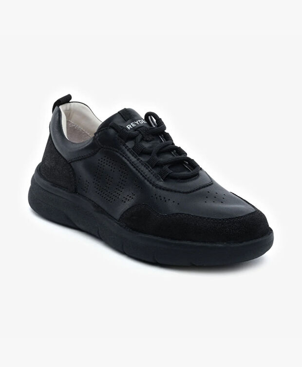 Kadın Siyah Hakiki Deri Spor Ayakkabı - 2