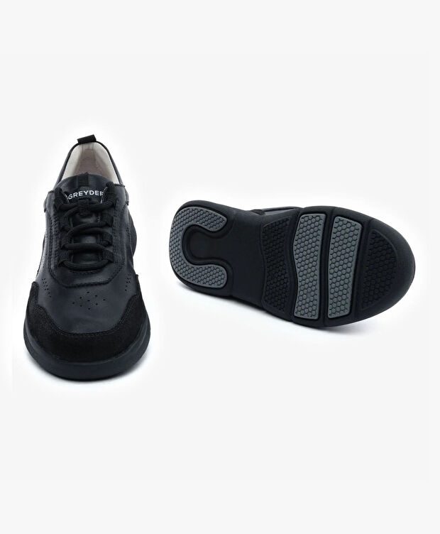 Kadın Siyah Hakiki Deri Spor Ayakkabı - 6