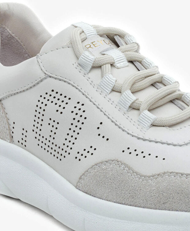 Kadın Kirli Beyaz Hakiki Deri Spor Ayakkabı - 5