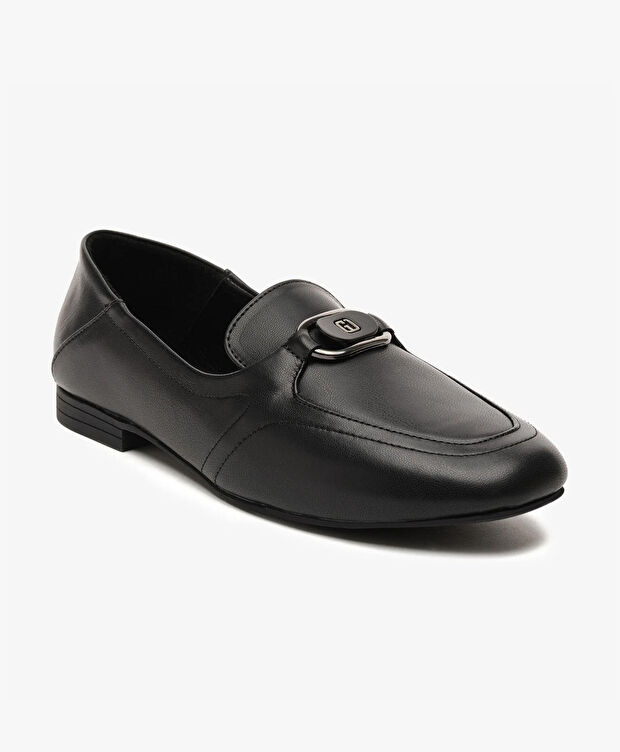 Kadın Siyah Hakiki Deri Loafer Ayakkabı - 2