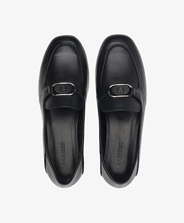 Kadın Siyah Hakiki Deri Loafer Ayakkabı - 5