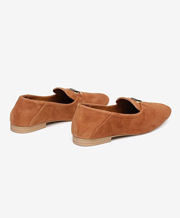 Kadın Sigaro Süet Hakiki Deri Loafer Ayakkabı - 4