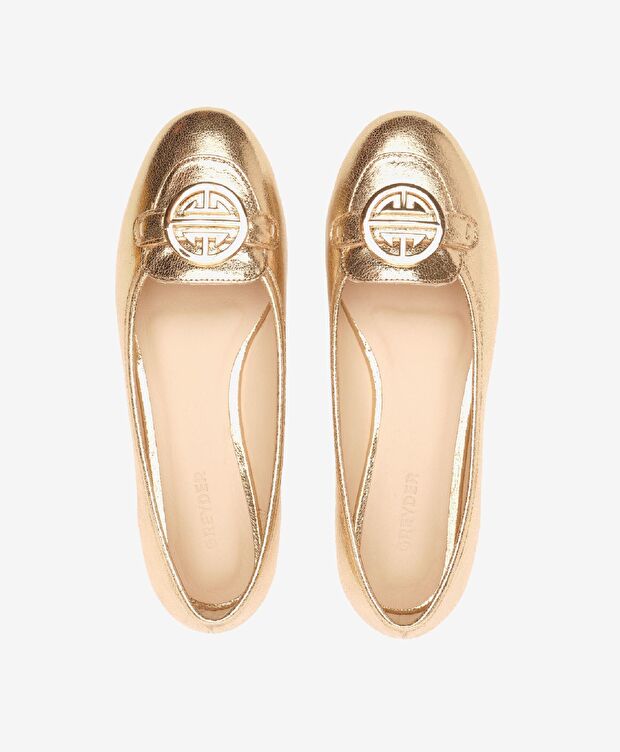 Kadın Altın Hakiki Deri Babet - 5