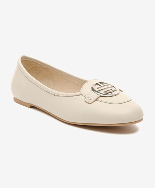 Kadın Bej Hakiki Deri Babet - 2