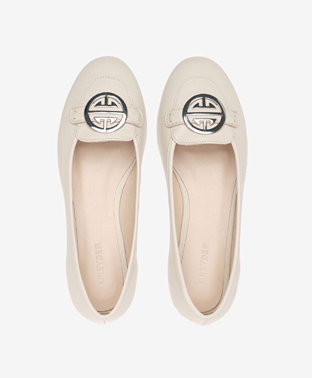 Kadın Bej Hakiki Deri Babet - 5