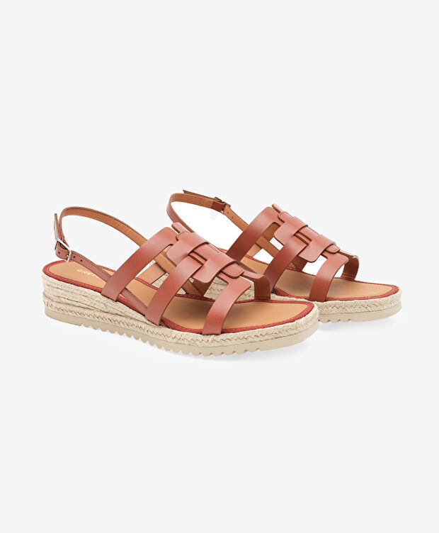 Kadın Taba Hakiki Deri Sandalet - 3