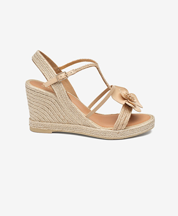 Kadın Krem Hakiki Deri Topuklu Sandalet - 1