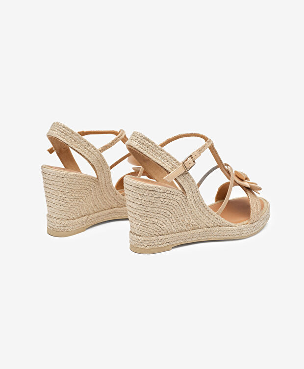 Kadın Krem Hakiki Deri Topuklu Sandalet - 4