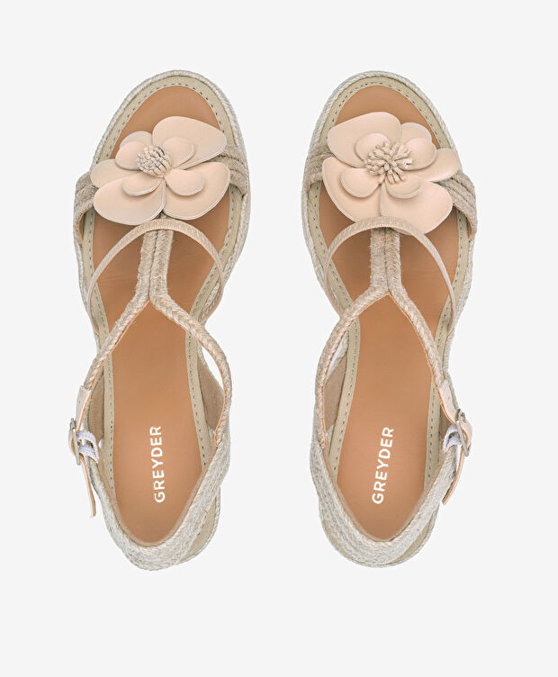 Kadın Krem Hakiki Deri Topuklu Sandalet - 5