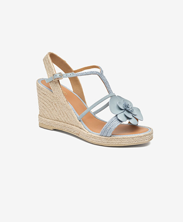 Kadın Mavi Hakiki Deri Topuklu Sandalet - 2