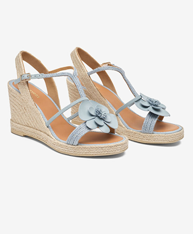 Kadın Mavi Hakiki Deri Topuklu Sandalet - 3