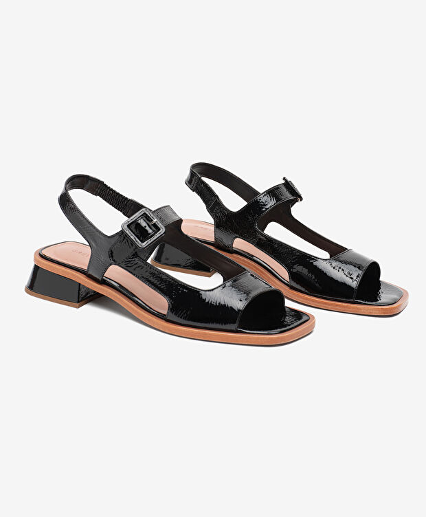 Kadın Siyah Hakiki Deri Sandalet - 3