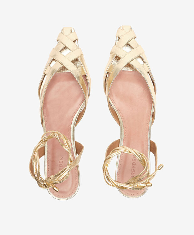 Kadın Altın Hakiki Deri Sandalet - 5