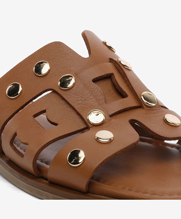 Kadın Taba Hakiki Deri Terlik - 5