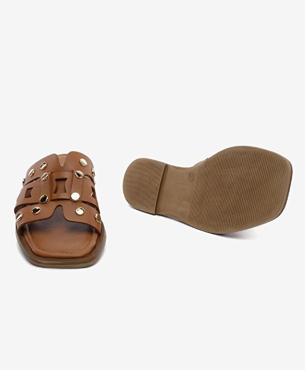 Kadın Taba Hakiki Deri Terlik - 6