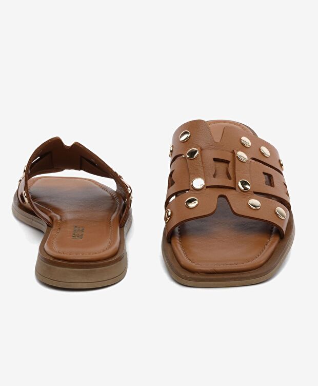 Kadın Taba Hakiki Deri Terlik - 7