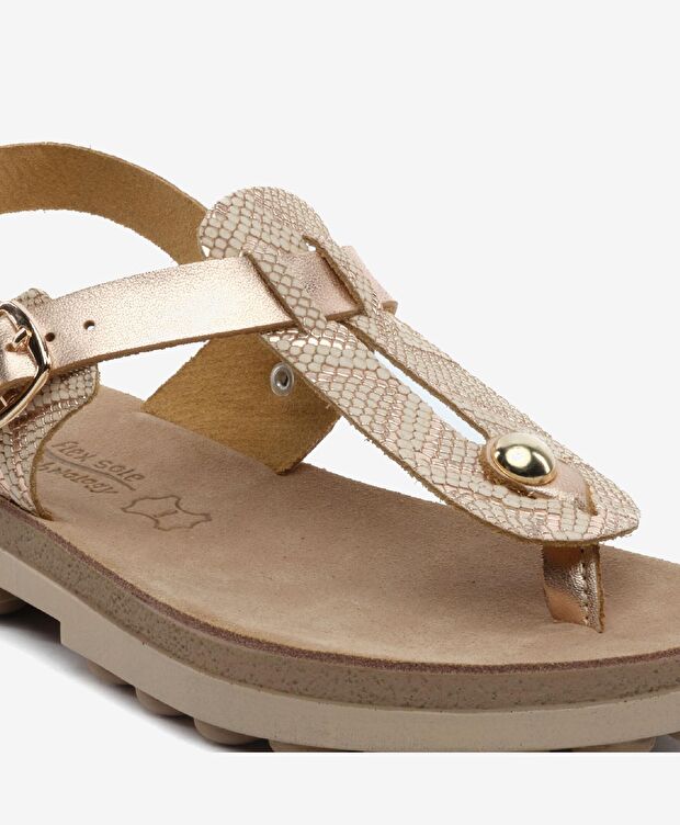 Kadın Rose Yılan Hakiki Deri Sandalet - 5