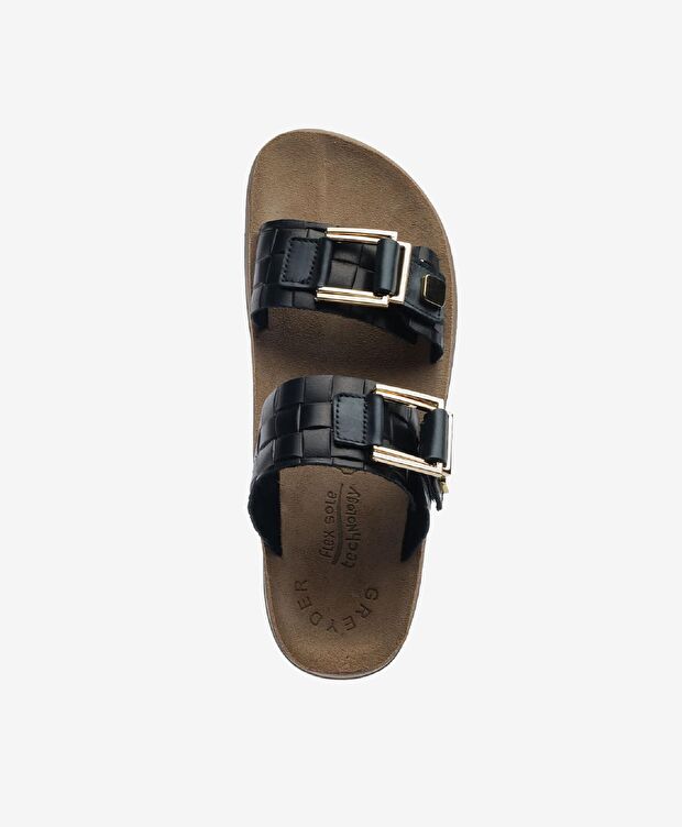 Kadın Siyah Hakiki Deri Terlik - 4